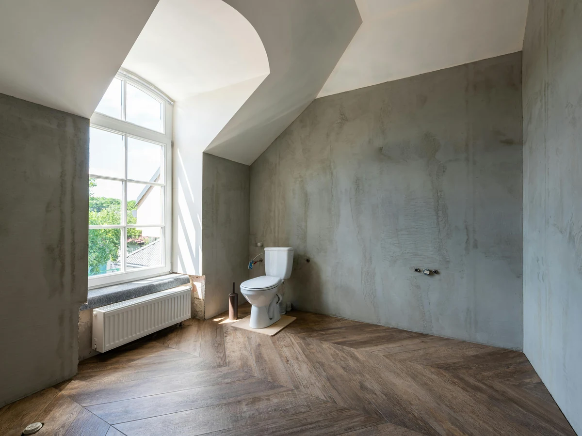 Bathroom Painting Bare Concrete Bathroom by Winchester Decorators in Winchester