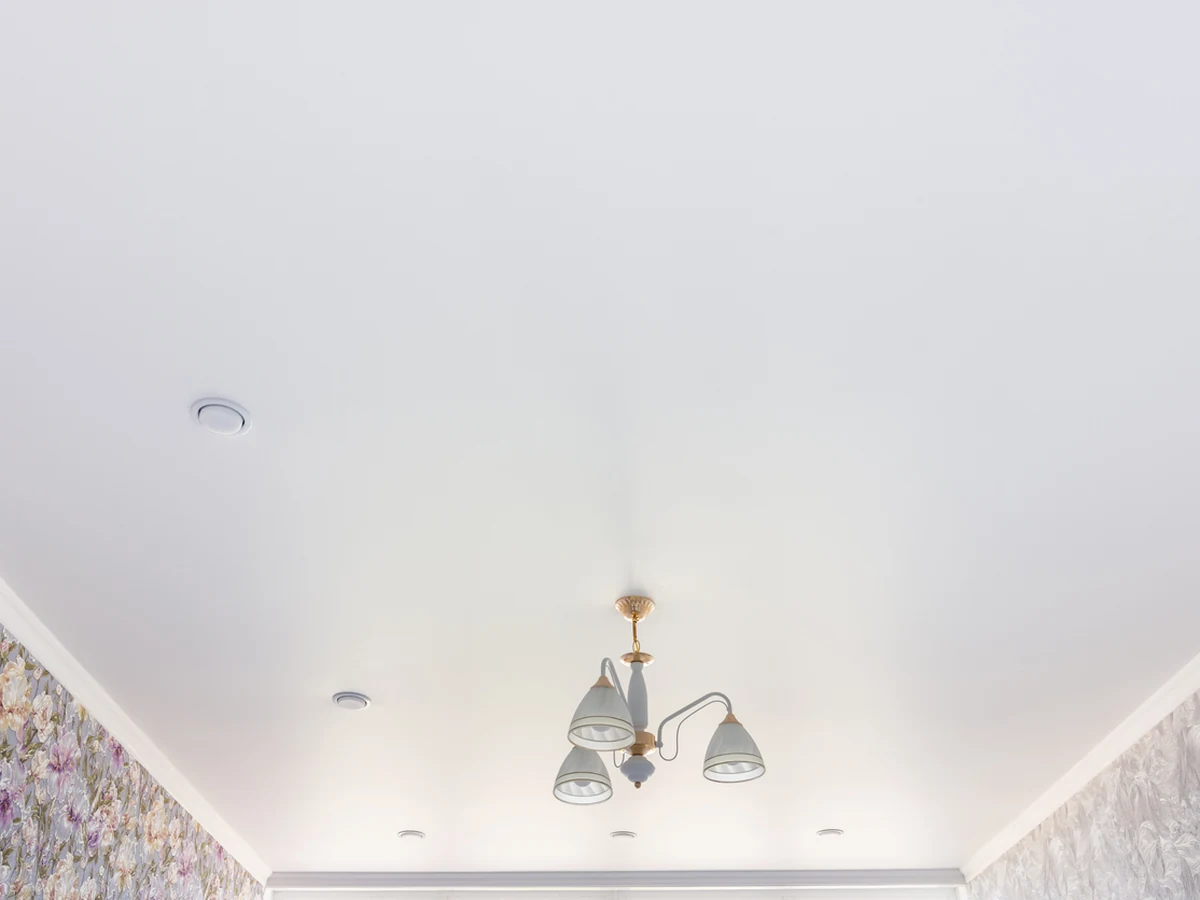 White matte ceiling freshly painted in Winchester home