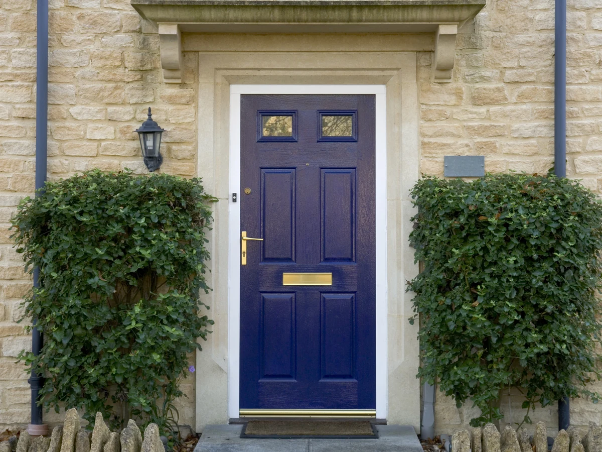 Door Painting Navy Blue Front by Winchester Decorators in Winchester