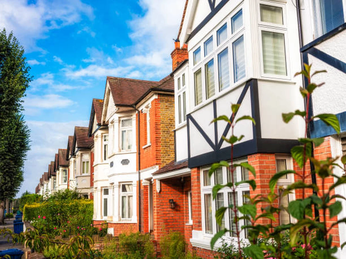 Edwardian semi-detached houses with fresh exterior paint in Winchester
