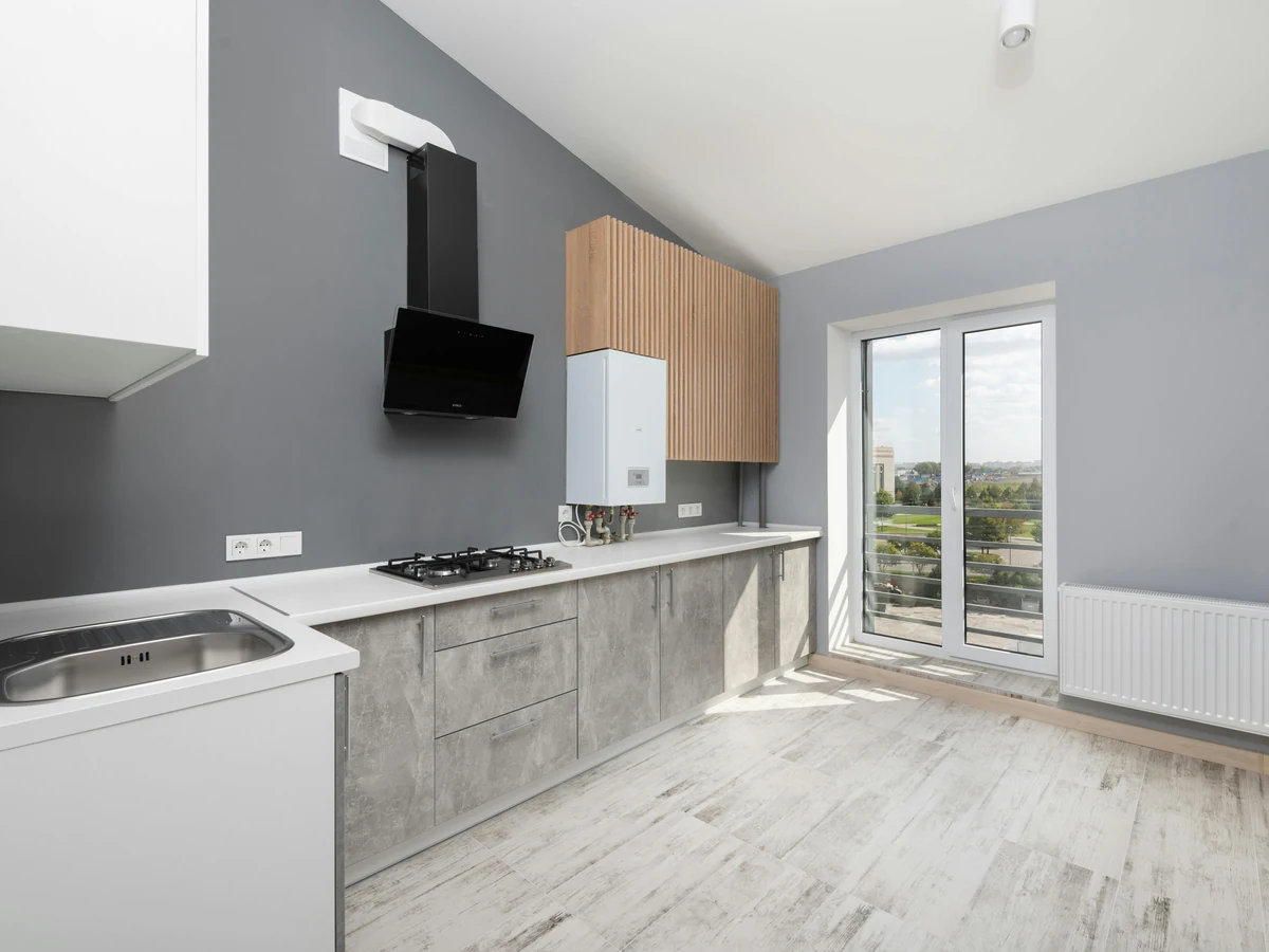 Kitchen Painting Contemporary Grey Wood by Winchester Decorators in Winchester