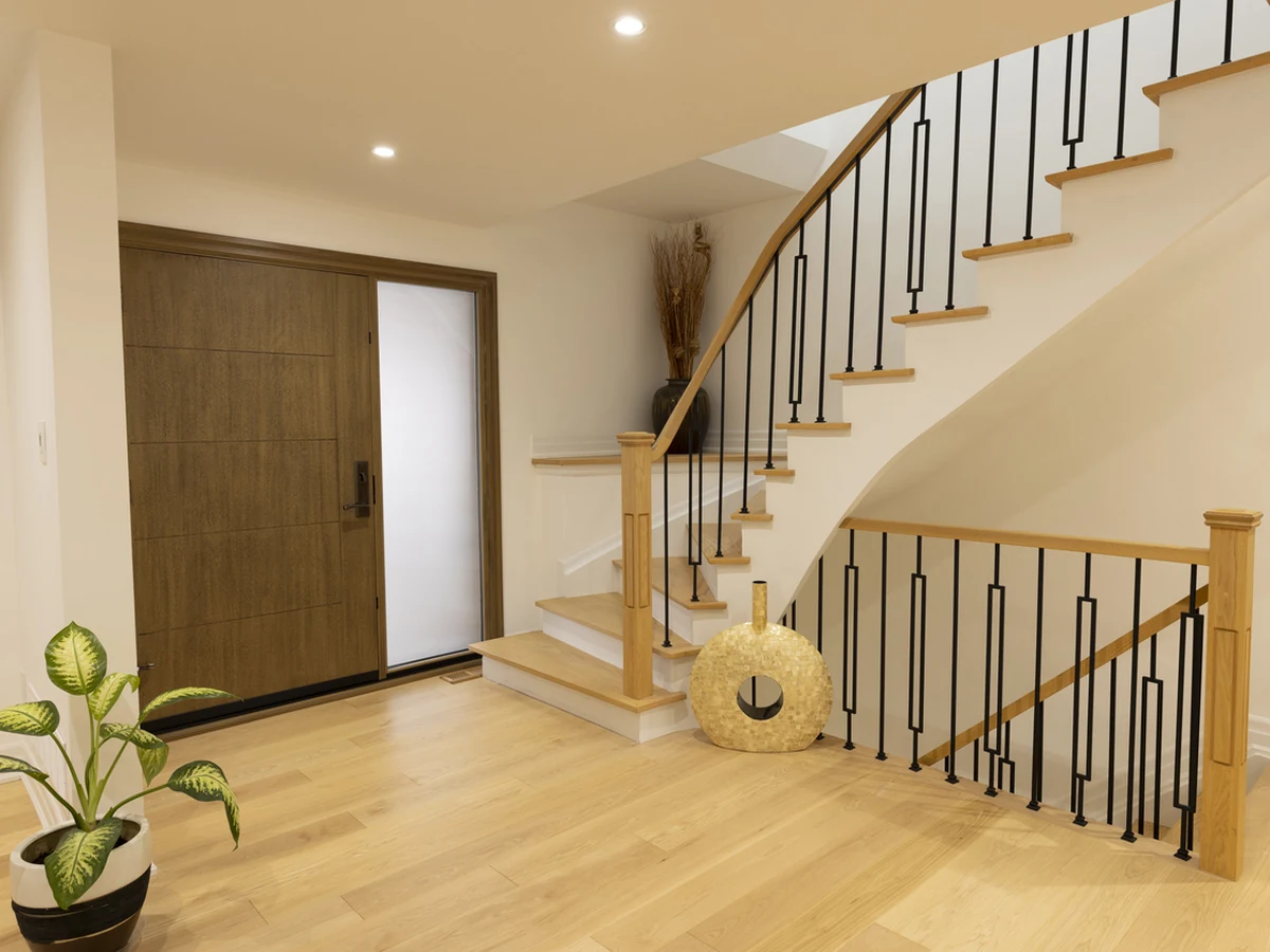 Staircase Painting Contemporary Hallway Curved by Winchester Decorators in Winchester
